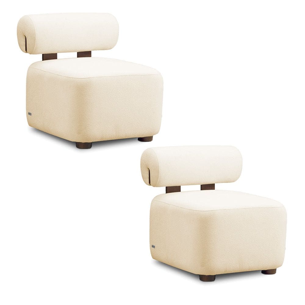 Poltrona Decorativa para Sala Kit 2 Helora Bouclê E03 - D`Rossi