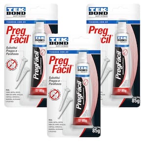 Kit 3 Unidades Preg Fácil Tekbond 85G Cola Adesivo Blister