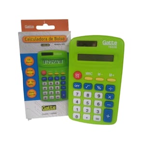 Calculadora de Bolso e Mesa Solar + Pilha AA 08 Dígitos - Gatte