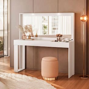 Penteadeira Camarim Espelho Luzes Led 135,5cm Multimóveis