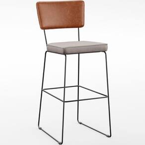 Banqueta Alta Cozinha Jantar Fixa Allana L02 Camel Bege