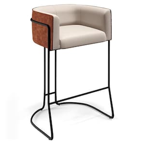 Banqueta Decorativa Betina D02 Bege C-107 Marrom B-38