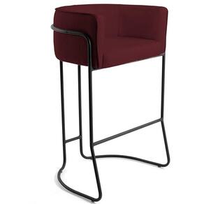 Banqueta Preto Betina D02 Veludo Marsala C-278