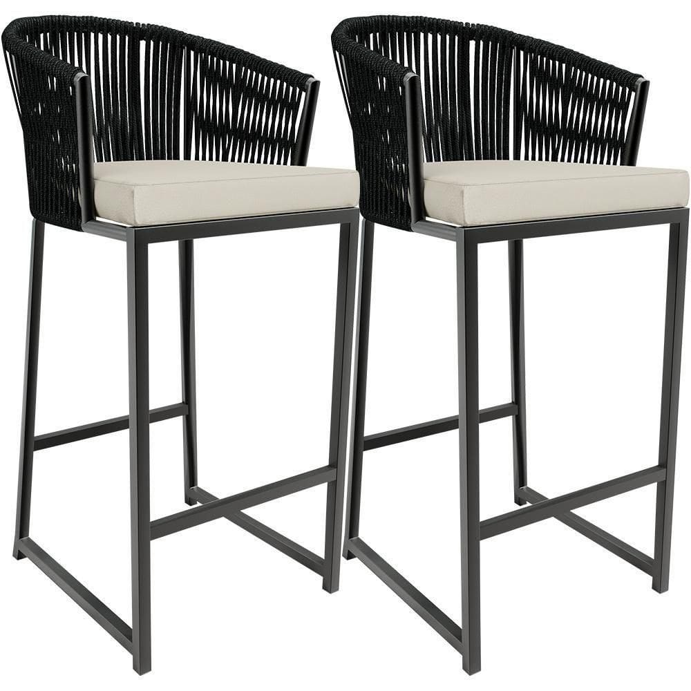 Kit 02 Banqueta Para Área Gourmet Cozinha Varanda D04 Preto