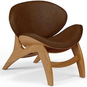 Poltrona Decorativa Orgânica Sala Living Kadosh L02 Couríssimo Marrom
