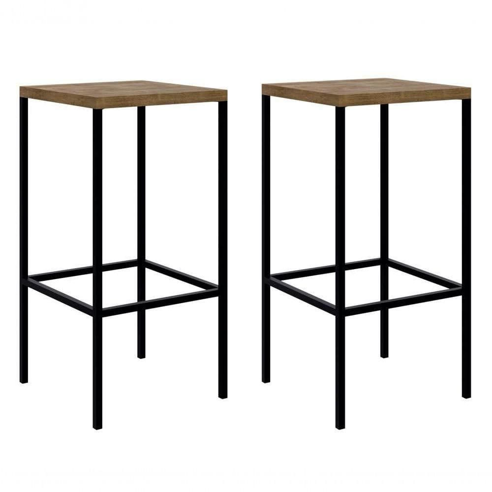 Kit Com 02 Banqueta Alta 27816 Vermont Preto Fosco
