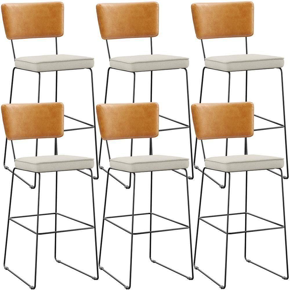 Kit 06 Banquetas Altas Allana L02 Whisky Champagne