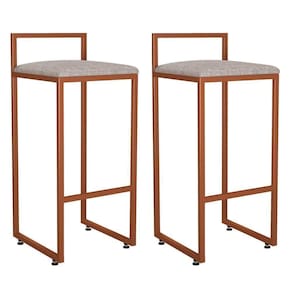 Kit 02 Banquetas Alta Para Cozinha Hanna L02 Bronze Bege