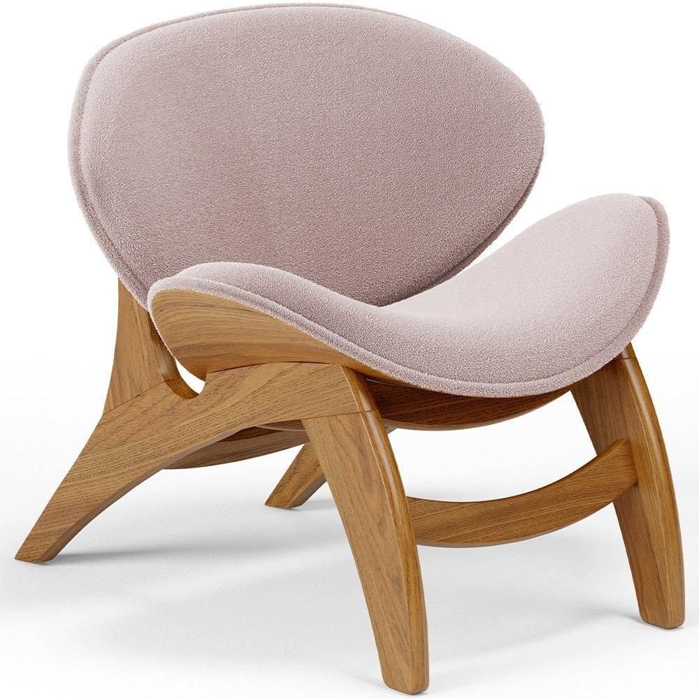 Poltrona Decorativa Orgânica Sala Living Kadosh L02 Bouclê Rosê