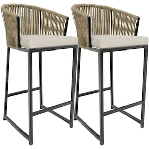 Kit 02 Banqueta Para Área Gourmet Cozinha Varanda D04 Bege