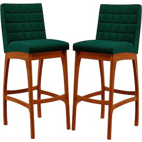 Kit 02 Banquetas Altas Cozinha Mila B04 Bouclê Verde