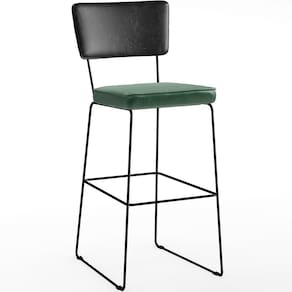Banqueta Alta Cozinha Allana L02 Preto Facto Verde Musgo
