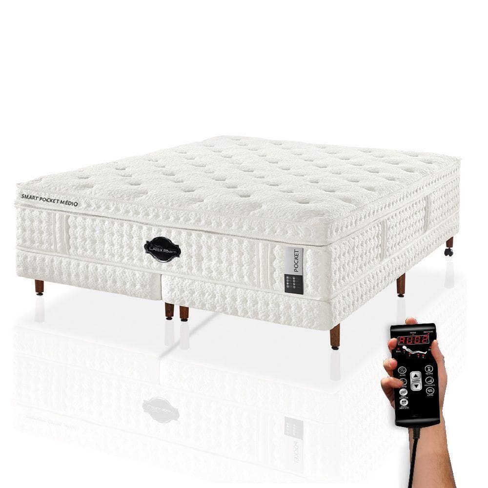 Colchão De Látex Médio Box E Kit Spa King 193x203cm
