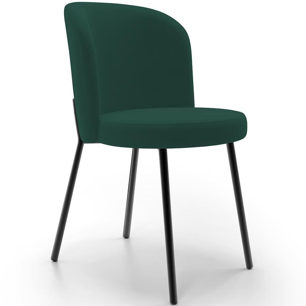 Cadeira Para Sala De Jantar Cozinha Estofada Gavi L02 Suede Verde Musgo - Lyam Decor