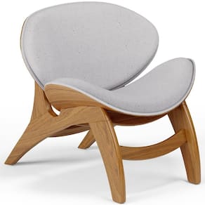 Poltrona Decorativa Orgânica Sala Living Kadosh L02 Linho Cinza
