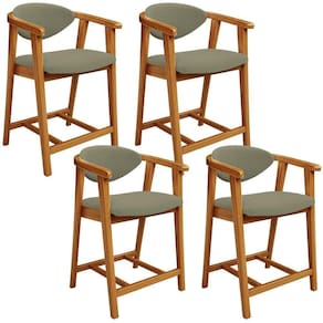 Kit 04 Banquetas Baixa Para Cozinha Sala Jantar Bancada Cecília L02 Bouclê Oliva - Lyam Decor