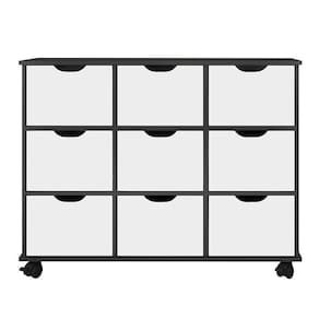 Nicho Organizador Com Rodízios Toys 9 Gavetas Q01 Preto/branco - Mpozenato