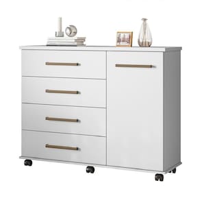Cômoda 4 Gavetas Flora Branco Branco