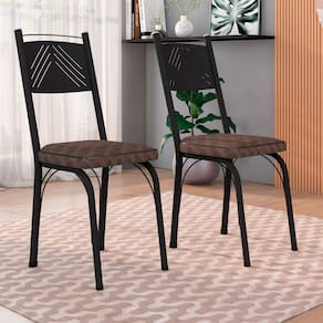 Conjunto Com 2 Cadeiras 151 Preto Tecelão Cacau Artefamol