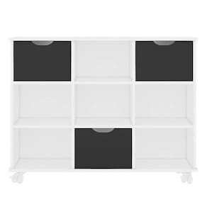 Nicho Organizador Com Rodízios Toys 3 Gavetas Q01 Branco/preto - Mpozenato