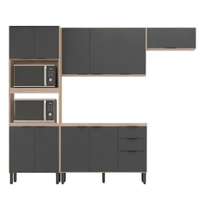 Cozinha Modular Com 4 Peças Firenze Composição Fmt004 Avena Touch/grafito - Demóbile