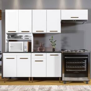 Cozinha Completa 9 Portas 4 Prateleiras Atenas Branco
