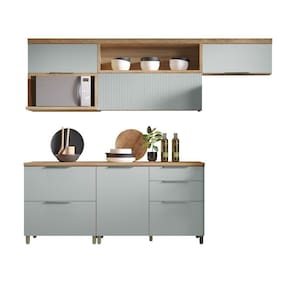 Cozinha 5 Peças 100% Mdf Marquesa Nature-verde