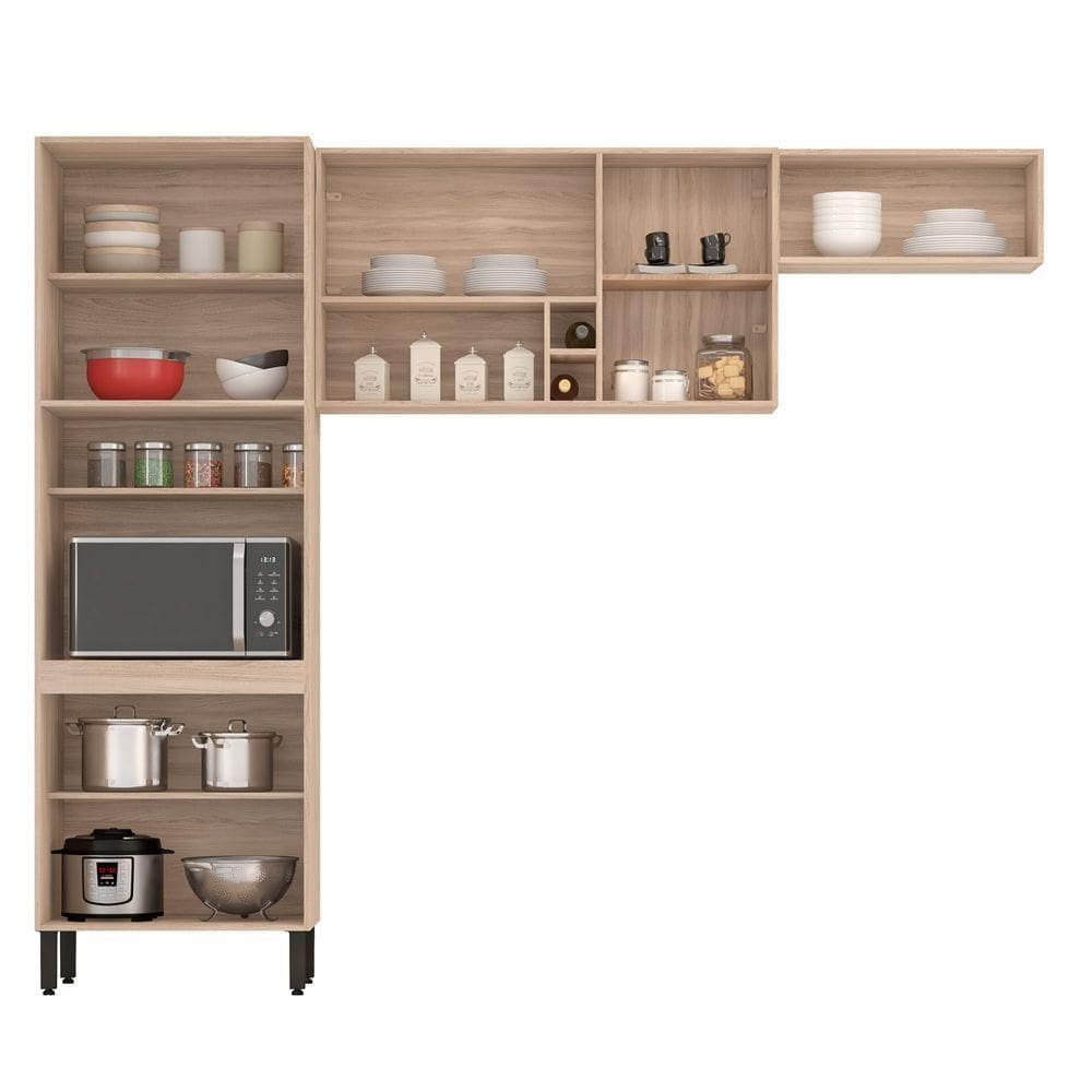 Cozinha Modular Com 3 Peças Firenze Composição Fi0007 Avena/grafito - Demóbile