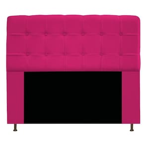 Cabeceira140 Cm Casal Com Botonê Suede Pink