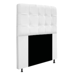Cabeceira Mel 90 Cm Solteiro Com Botonê Suede Branco