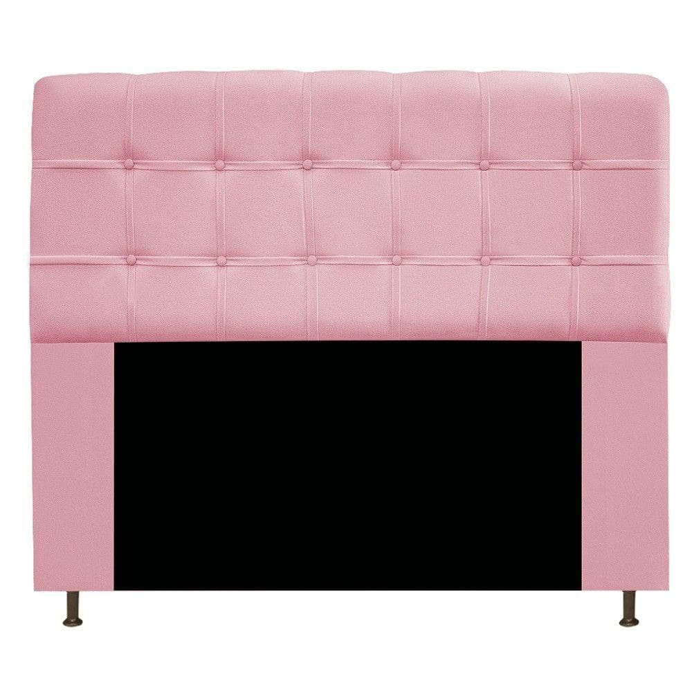 Cabeceira Mel 160 Cm Queen Size Com Botonê Suede Rosa Bebê