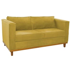 Sofá 2 Lugares Europa Suede Doce Sonho Móveis Cor Amarelo