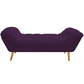 Calçadeira Estofada 140 Cm Casal Suede Roxo