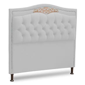Cabeceira Estofada Box Casal Queen Size 160cm Corino Branco