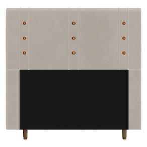 Cabeceira Cama Box Casal Queen Size Roma 160cm Veludo Bege