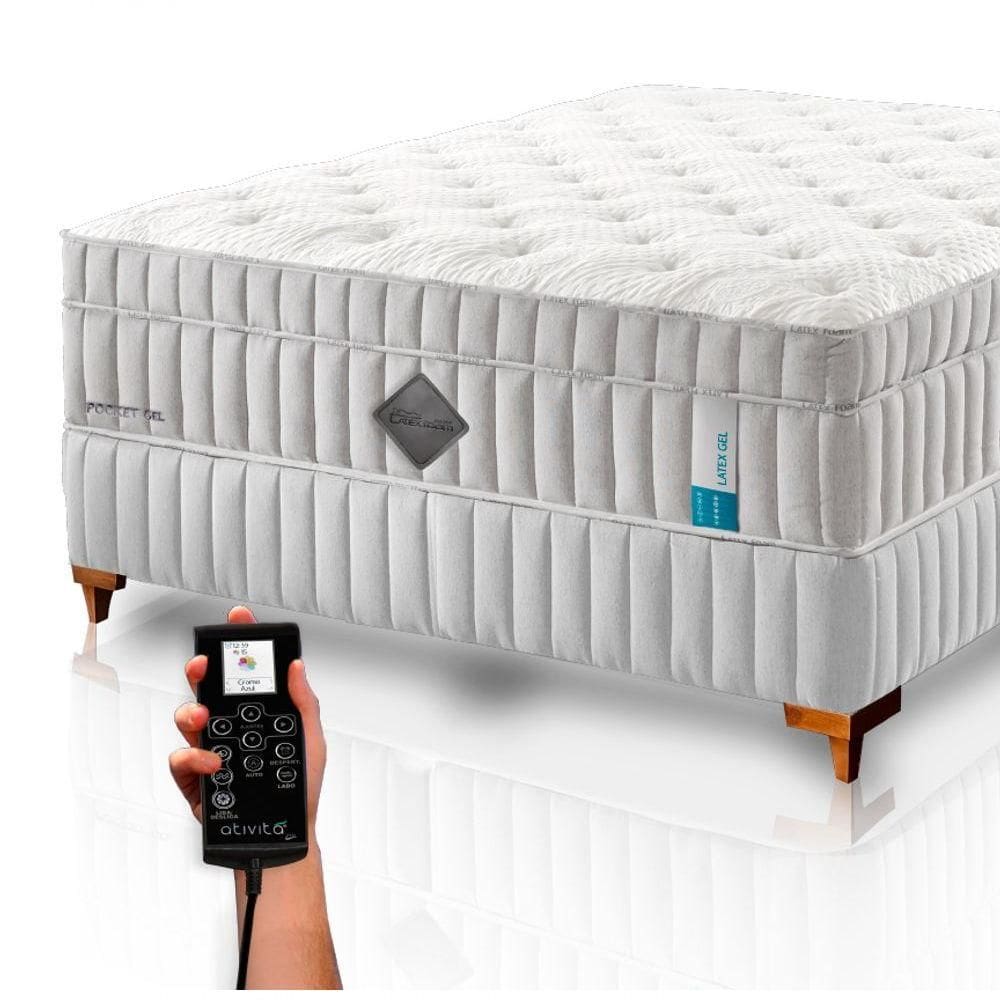 Colchão De Látex Qgel Com Cobre Box Casal 138x188cm