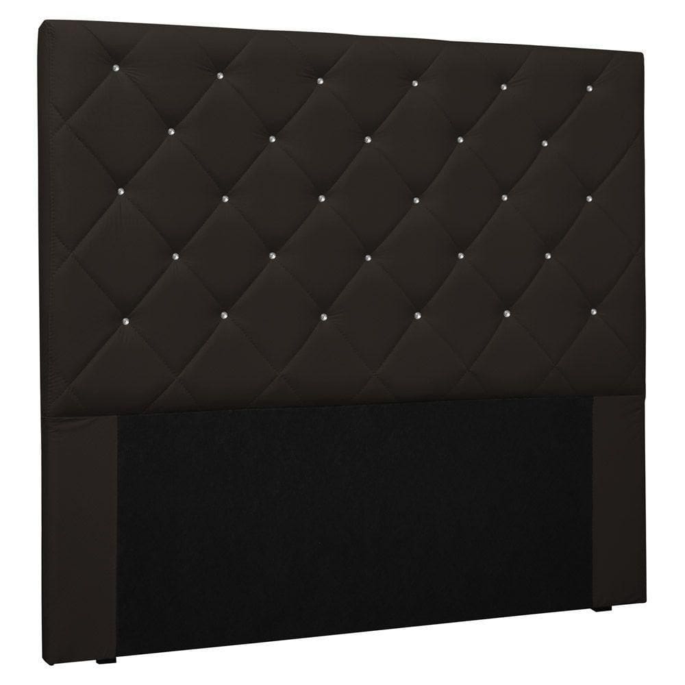 Cabeceira Estofada Cama Box Casal Tânia 140cm Corano Marrom