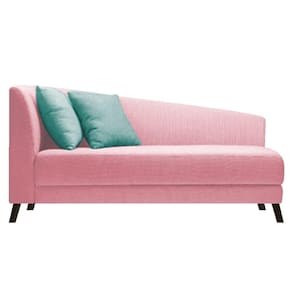 Recamier Heitor 140cm Com Almofada Lado Direito Suede Cor Rosa Bebê/tiffany