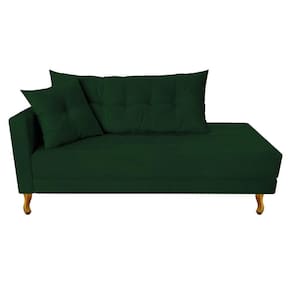 Recamier Azura 160cm Com Almofada Lado Direito Suede Cor Verde