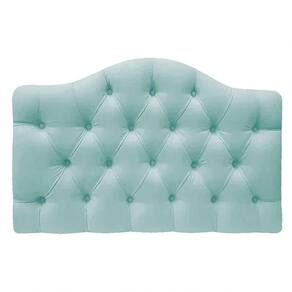 Cabeceira Suspensa Imperatriz 160 Cm Queen Size Suede Azul Tiffany