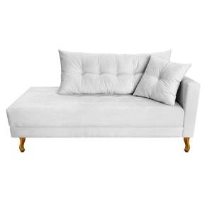 Recamier Azura 140cm Com Almofada Lado Esquerdo Suede Cor Branco