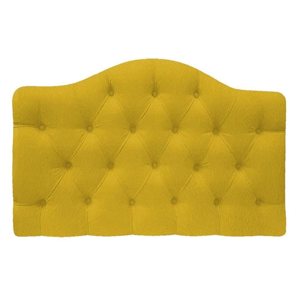 Cabeceira Suspensa Imperatriz 90 Cm Solteiro Suede Amarelo