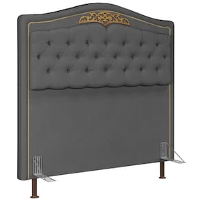 Cabeceira Cama Box Casal 160Cm Suede Chumbo