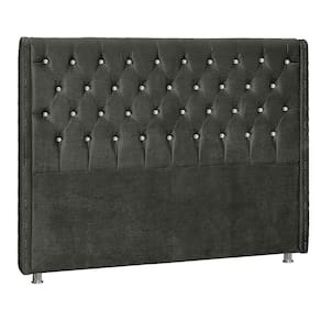 Cabeceira Queen Tóquio P04 160 Cm Suede Cinza Escuro