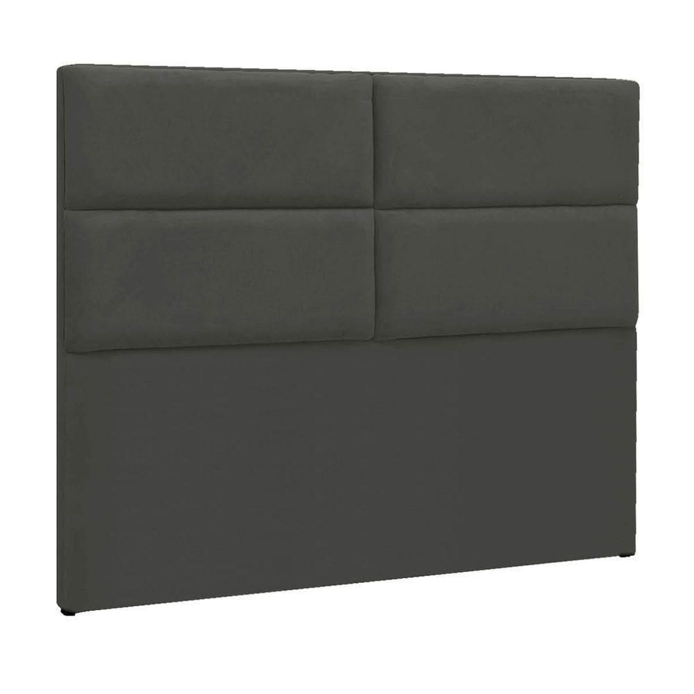 Cabeceira Solteiro Berlim P04 90 Cm Suede Cinza Escuro