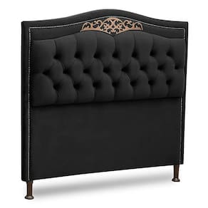 Cabeceira Estofada Box Casal Belize 140cm Veludo Chumbo