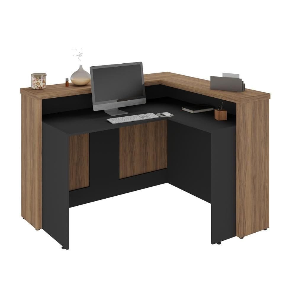 Balcão Para Secretária Romênia Nogal Preto