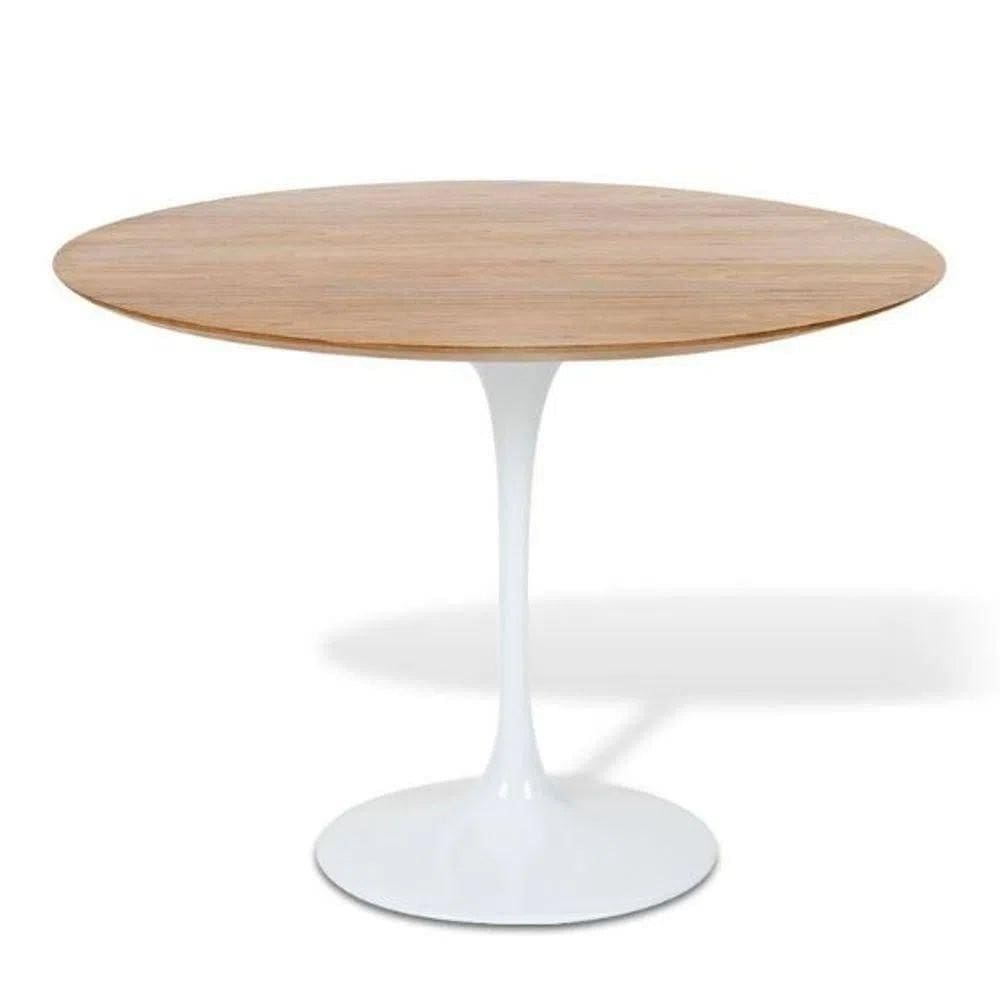 Mesa De Jantar Tulipa Saarinen Redonda 120cm - Freijó Branco
