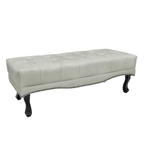 Recamier Decorativo 195cm Loewe Veludo Pés De Madeira Prata