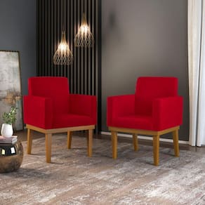 Kit 2 Cadeiras Escritório Reforçadas vermelho